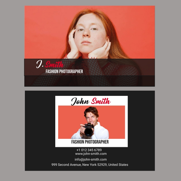 Fashion Photographer Business Card Publicação no Instagram template