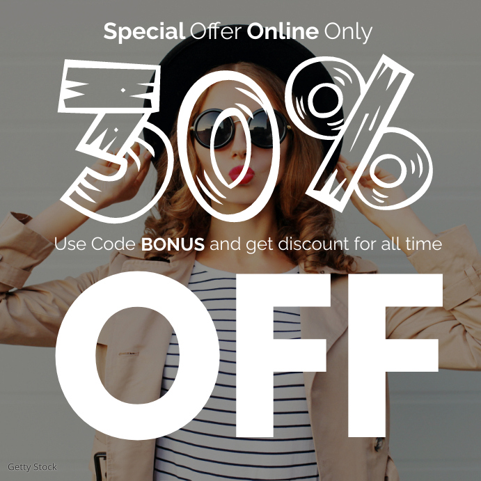 Copy of Fashion Promo Code Offers Template PosterMyWall