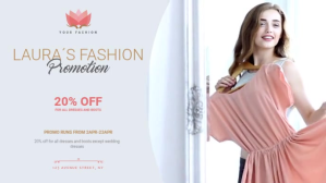 White Fashion Promotion Facebook Cover Video Template