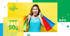 Fashion Sale Ad Obraz udostępniany na Facebooku template