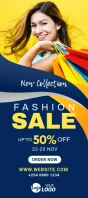 Fashion Sale Banner Ad Cartão de estante template