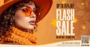 Orange Flash Sale Ibinahaging Larawan sa Facebook Template
