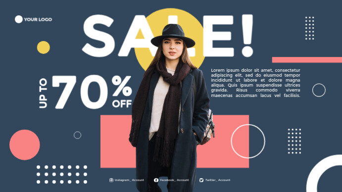 Fashion sale banner template Affichage numérique (16:9)