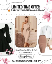 Fashion sale flyer Instagram Portrait template