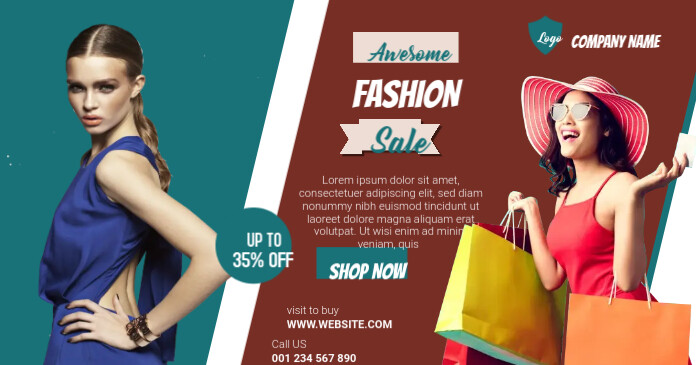 Fashion Sale Flyer Template Isithombe Esabiwe ku-Facebook