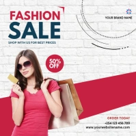 fashion sale instagram social media template Quadrat (1:1)