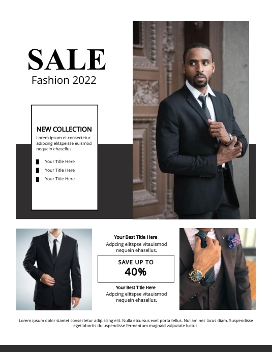 Fashion Sale Promotional Flyer Folheto (US Letter) template