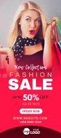 Fashion Sale Rack Card Design template