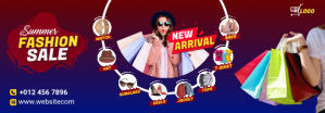 Red Summer Fashion Sale Tumblr Banner Template