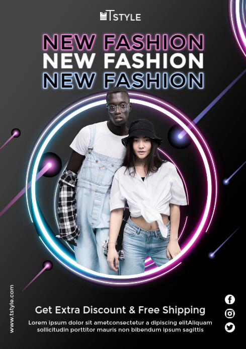Fashion sales poster template A4