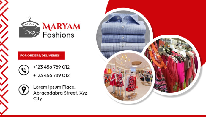 Shop Card Sample Fashion Shop business card Template | PosterMyWall