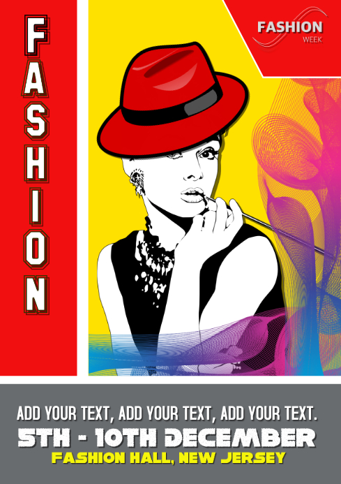 fashion show, event, flyer poster A4 template