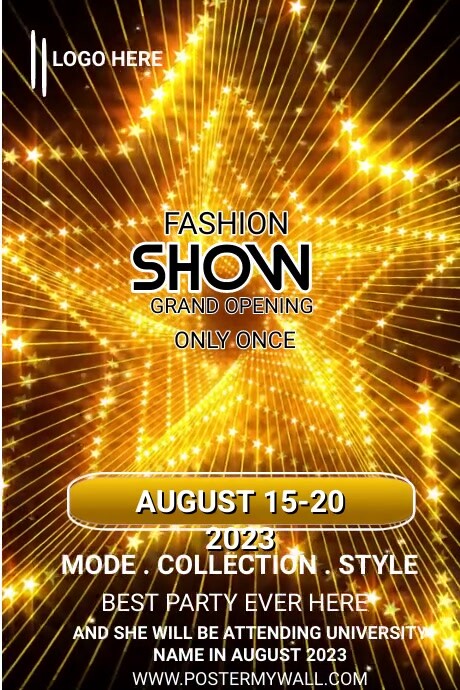 Fashion show and modeling video teamplet Template | PosterMyWall