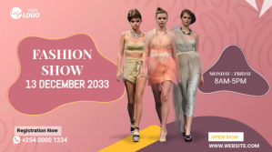 Red Fashion Show Twitter-opslag Template