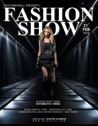 Fashion Show Party flyer template Løbeseddel (US Letter)