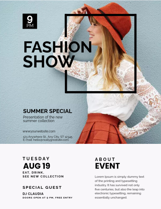 Fashion Show Templates Free Fashion Show Customizable Poster Template