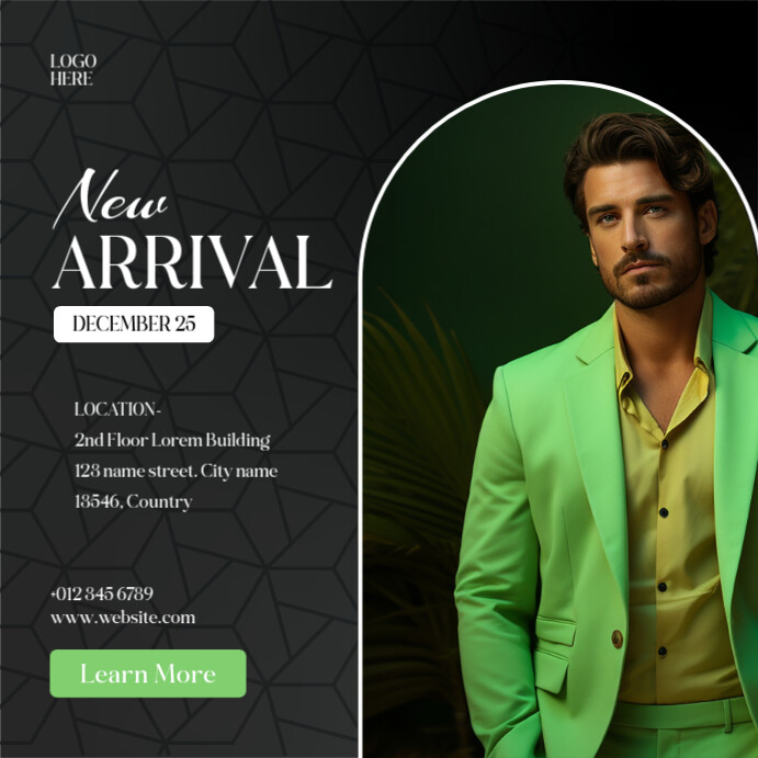 Fashion social media post – elegant clothing promo banner for store llaunch Publicação no Instagram template