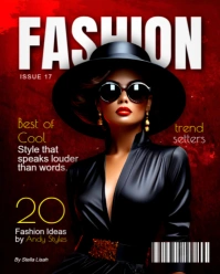 Fashion style editorial lifestyle glamour magazine journal printable editable cover template design Instagram Portrait