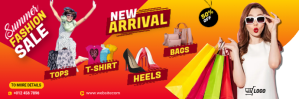 Rød Summer Fashion Sale Twitter Banner Template