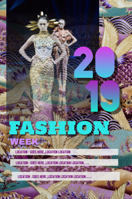 Fashion week 2019 poster Template | PosterMyWall