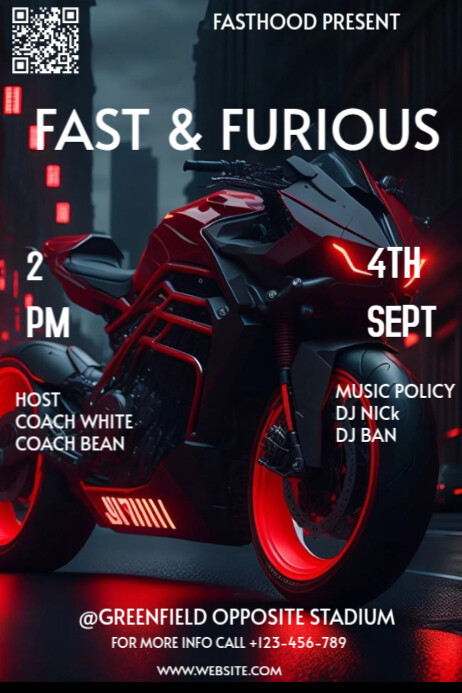FAST & FURIOUS Poster template