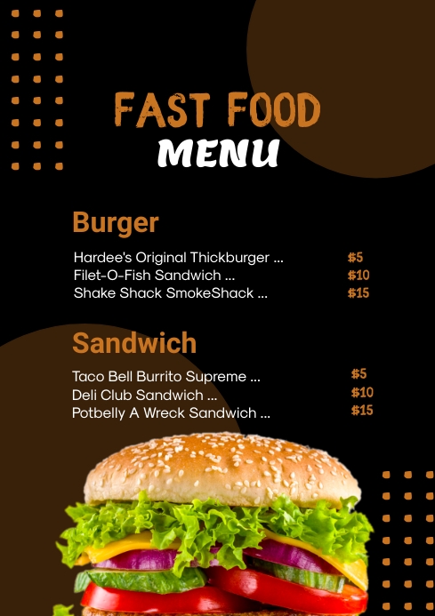 Fast Food A2 Template | PosterMyWall