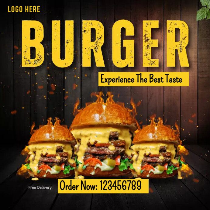 Copy of Fast Food Ad, Burger Ad | PosterMyWall