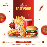 Fast food advertisement Square (1:1) template