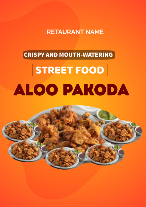 Fast food Aloo pakoda A4 template | PosterMyWall
