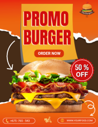 fast  Food Burger  flyer Ulotka (US Letter) template