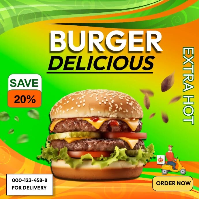 fast food burger video ad Template | PosterMyWall