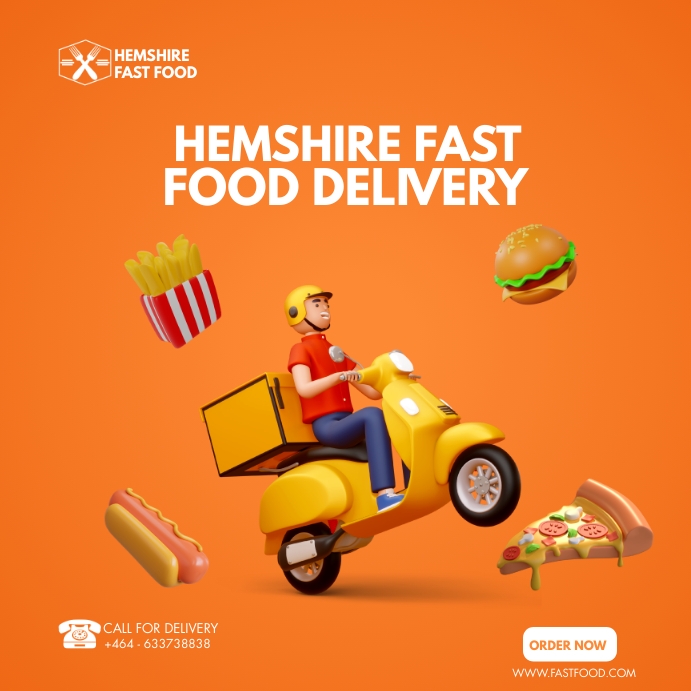 FAST FOOD DELIVERY INSTAGRAM TEMPLATE | PosterMyWall