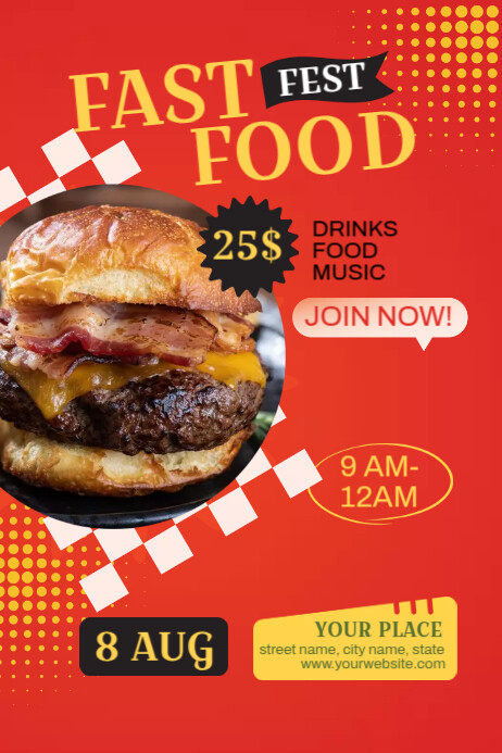 Fast Food Fest Poster template
