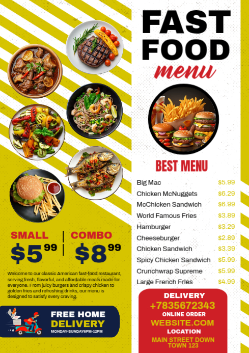Fast food flyer Template | PosterMyWall
