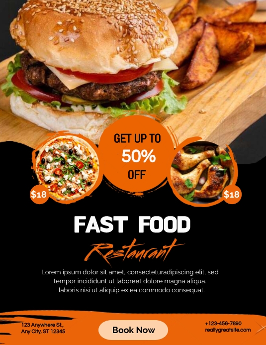 Fast Food Flyers Template | PosterMyWall