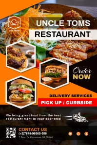 Fast Food Italian Restaurant Pick Up Delivery โปสเตอร์ template
