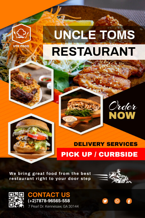 Plantilla De Comida Rapida Restaurante Italiano Recoger De Entrega Postermywall