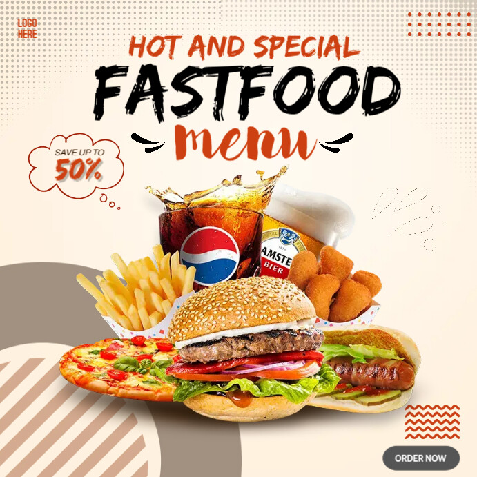 Fast Food Print Ads Free PSD | Fast Food Restaurant Print Template