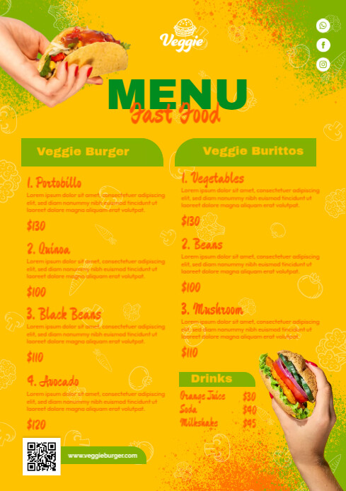 Fast Food Menu Template | PosterMyWall