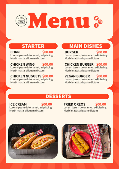 Fast Food Menu Template | PosterMyWall