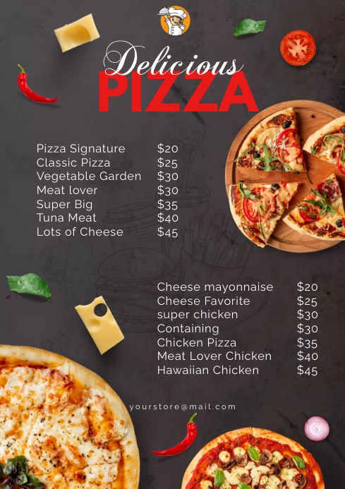 Fast Food Menu - Pizza Template | PosterMyWall