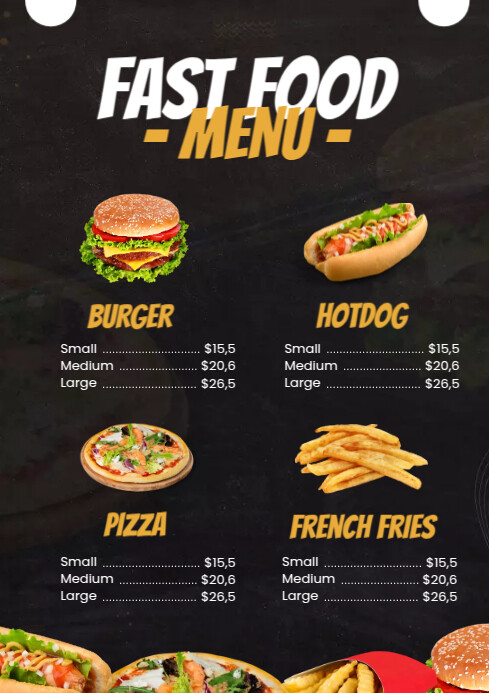 fast food menu template | PosterMyWall