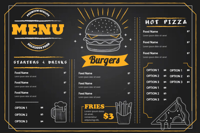 Fast Food Menu Template | PosterMyWall