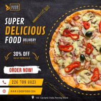 Fast Food Pizza Delivery Service Advertisemen Instagram Post template