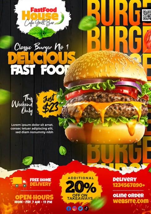 Fast Food Restaurant Flyer Template | PosterMyWall