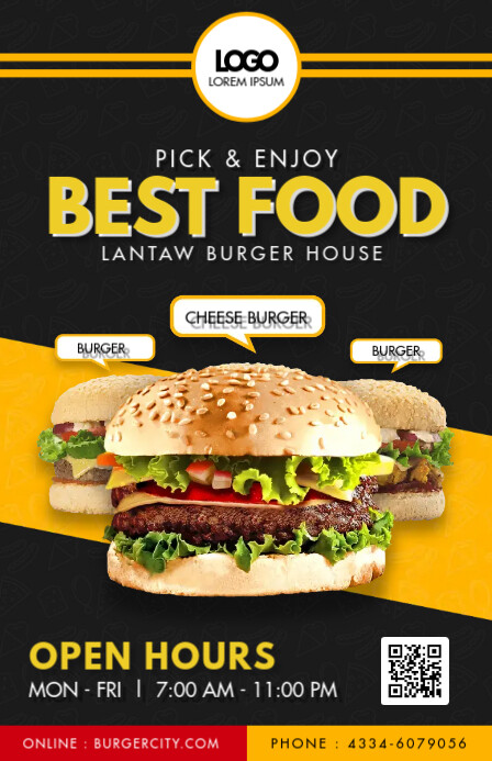 Fast Food Restaurant Table Talker Menu Template | PosterMyWall