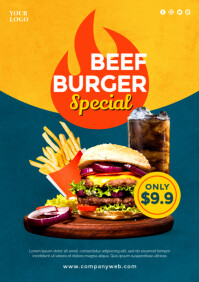 Fast food template poster A4
