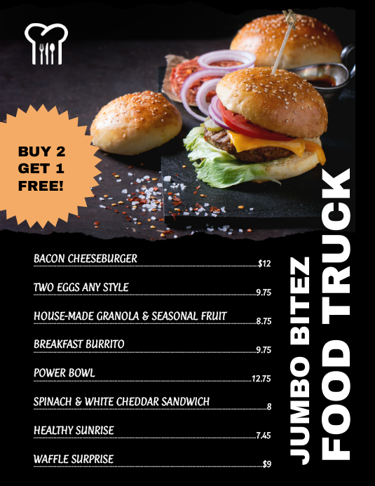 Copy of fast food truck menu 01 | PosterMyWall