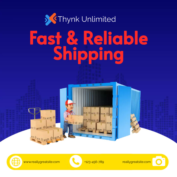 Plantilla de FAST RELIABLE SHIPPING | PosterMyWall