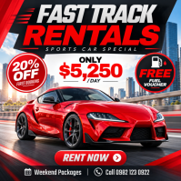Noir Sports Car Rental Instagram na Post Template